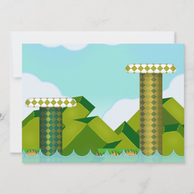 Spel för Retro-plattform Inbjudningar (Framsida)