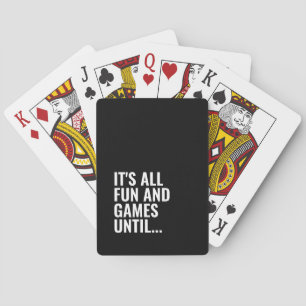 Spel för Roligt av fet, svart och vit fetstil Casinokort