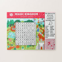 Spel för sökbarn i Magic Castle Ord