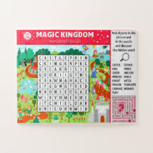 Spel för sökbarn i Magic Castle Ord