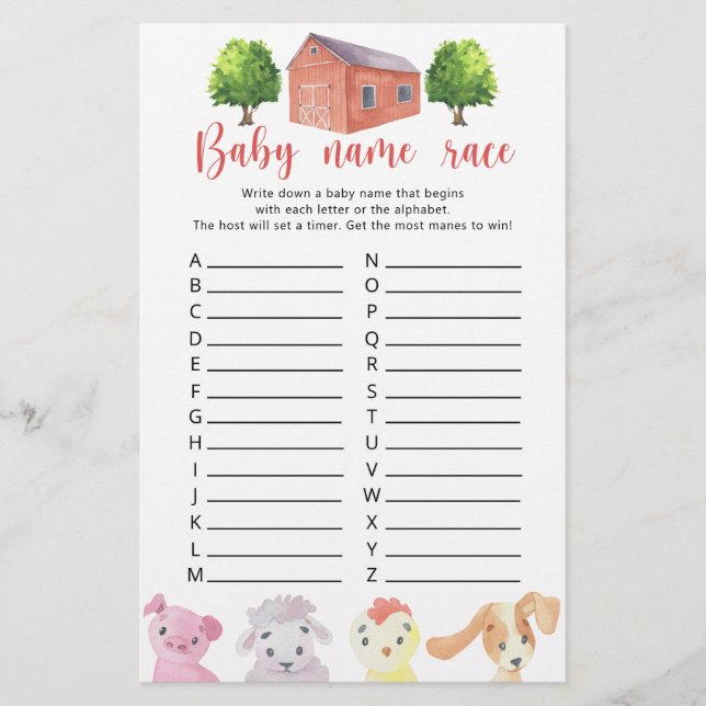 Spel från Farm - Baby namn tävling (Framsida)