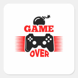 Spel Game over Fyrkantigt Klistermärke
