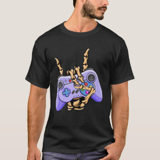 Spel Geek Skeleton Video Game Funny Hallow för spe T Shirt