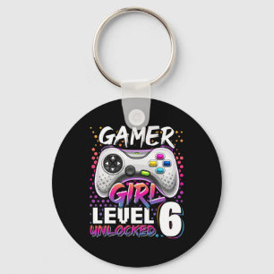 Spel Girl Level 6 Unlock Video Game 6e Birthda Nyckelring