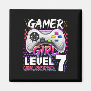 Spel Girl Level 7 Unlock Video Game 7:e Birthda Magnet