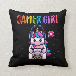 Spel Girl Unicorn Gaming Cute Video Game Kudde