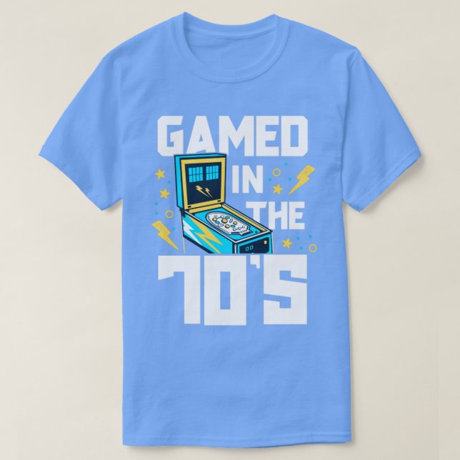 Spel i 70-talets Pinball Shirt För manar Retro Arc T (Design framsida)