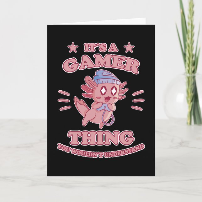 Spel i Axolotl-spel med headset Games Gift Kort (Framsida)