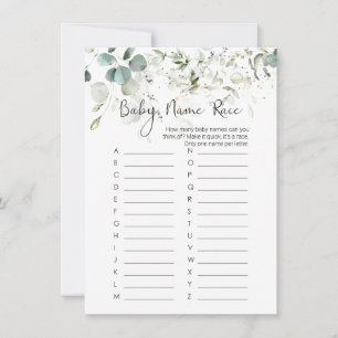 Spel i baby Namn Tävling, Eucalyptus Baby Shower G Inbjudningar