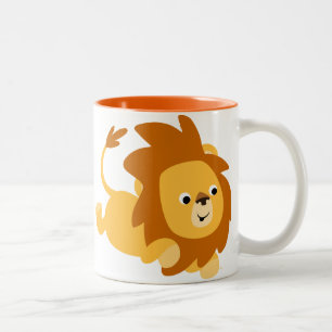 Spel i cute Tecknad Lejona Mugg
