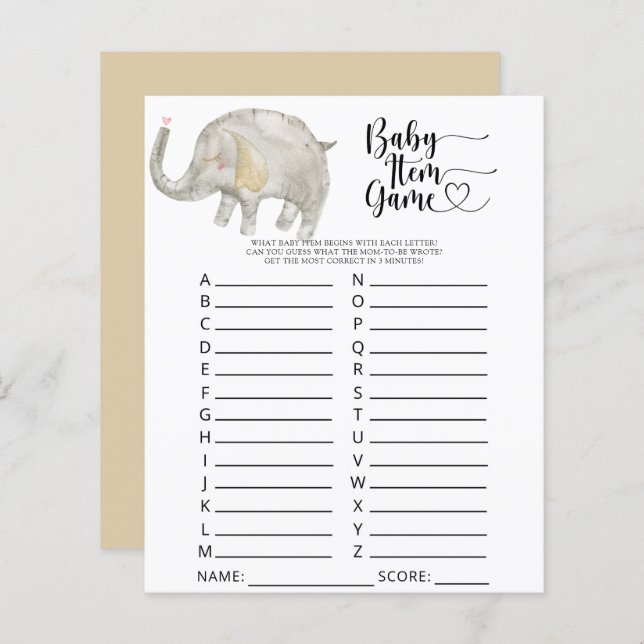 Spel i Elephant Baby. Barnstödsspel (Fram/baksida)