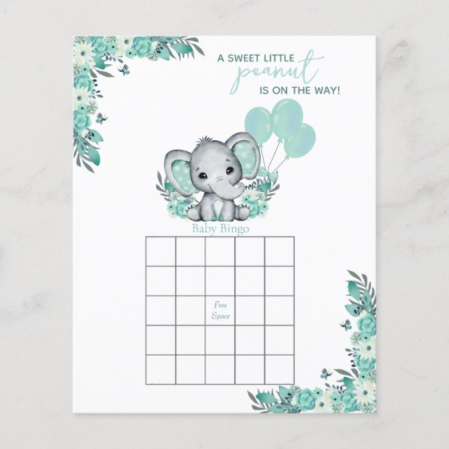 Spel i Elephant Neutralt Baby Shower-spel (Framsida)