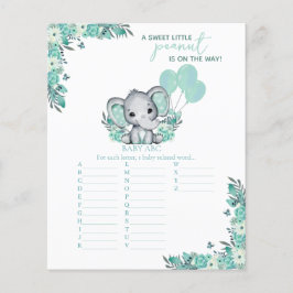 Spel i Elephant Neutralt Baby Shower-spel