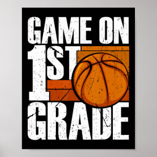 Spel i första Klass-basketbollen Back to school Poster
