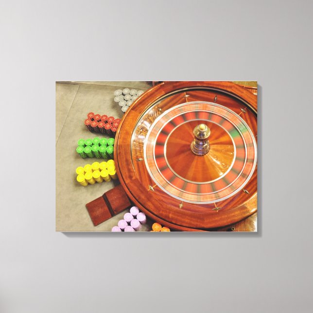 Spel i kasino roulette-snurrande spel canvastryck (Framsida)