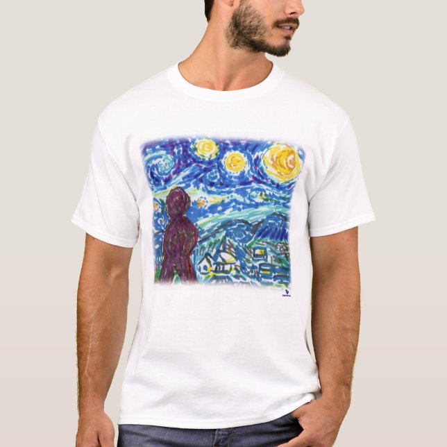 Spel i Starry Nght Board Game Art T Shirt (Framsida)