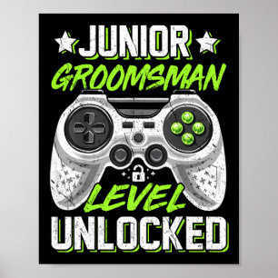 Spel Junior Groomsman Level UnLocker Video Gaming Poster