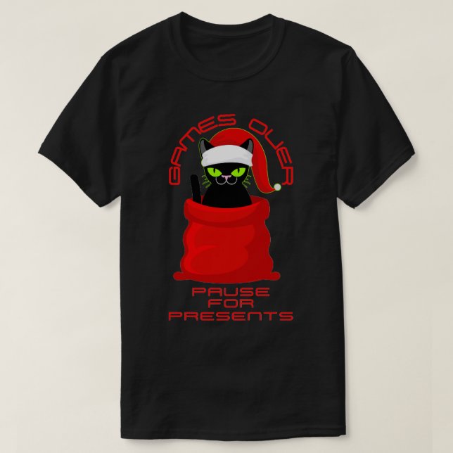 Spel KATGAME ÖVER PAUS FÖR PRESENTER-spelchr T Shirt (Design framsida)