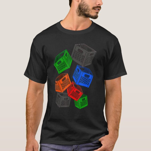 Spel Låda Tes Challenge 3 mjölk Låda T Shirt (Framsida)