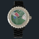 Spel med Blackjack med Chip av Chariklia Zarris Armbandsur<br><div class="desc">Ace är uppe! Chariklia Zarris blidkande biet visar att man spelar ett spel om svarta jack. Staplar av chip väntar på att bli vad och kort väntar på att bli vända. Köp en kopia idag!</div>