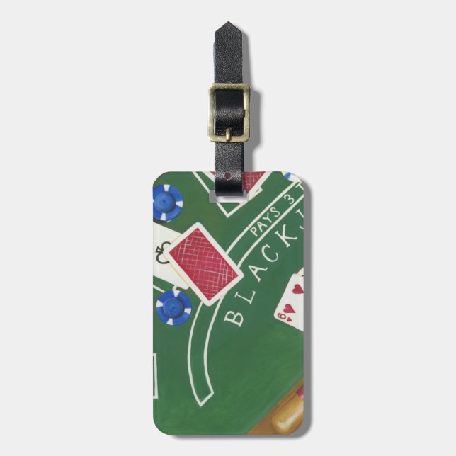 Spel med Blackjack med Chip av Chariklia Zarris Bagagebricka (Vertikal Framsida)