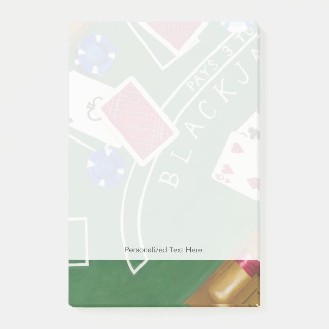 Spel med Blackjack med Chip av Chariklia Zarris Post-it Block (Framsida)