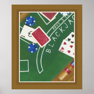 Spel med Blackjack med Chip av Chariklia Zarris Poster