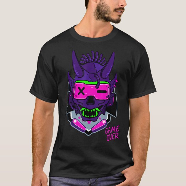 Spel Monster Game Over u to play over T Shirt (Framsida)