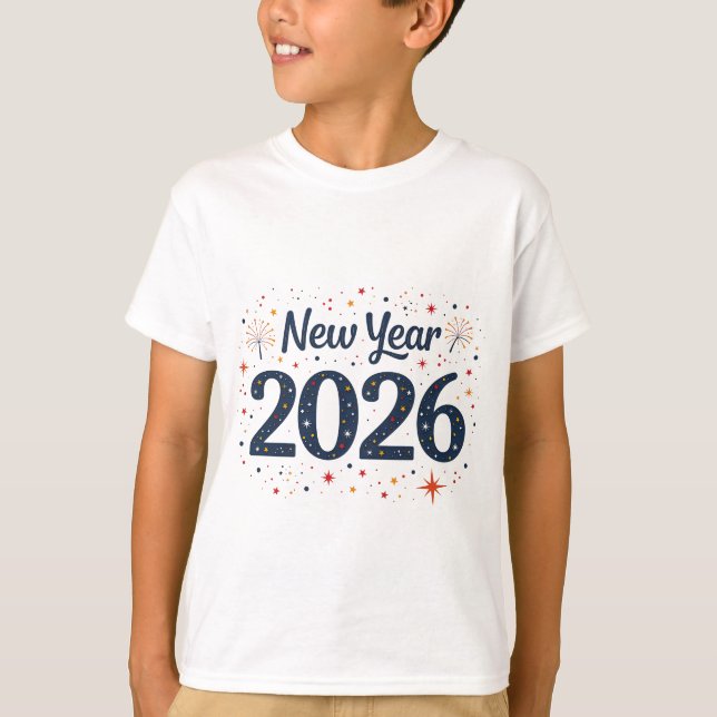 Spel, nya året 2026 t skjorta med stjärnor shirt (Framsida)