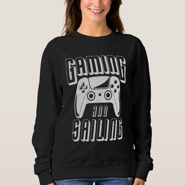 Spel- och seglingsvideospelskontroll t shirt (Framsida)
