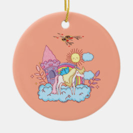 Spel och visuell konsdesign julgransprydnad keramik