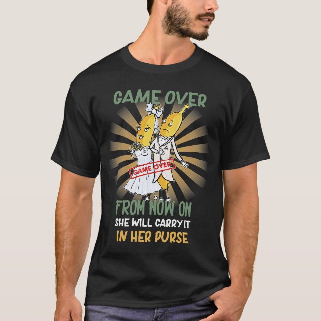 Spel över Bröllop Bachelor Party Humous T Shirt (Framsida)