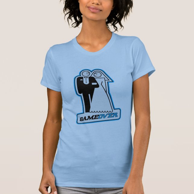 Spel över Bröllop Bride & Groom TShirt (blå) Tröja (Framsida)