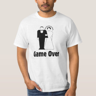 Spel över. Bröllop, giftermål lustig t-shirt