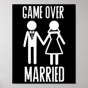 Spel över gift Bröllop Bride Groom Ny gifta Poster