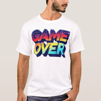 Spel över Glitch Neon T-Shirt-design T Shirt