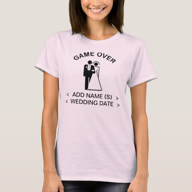 Spel över Lägg till Namn Bröllop-datum T-skirt Tee Shirt (Framsida)