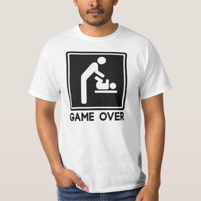 Spel över Nyfödd bebis för överordnad Pappa T Shirt (Framsida)