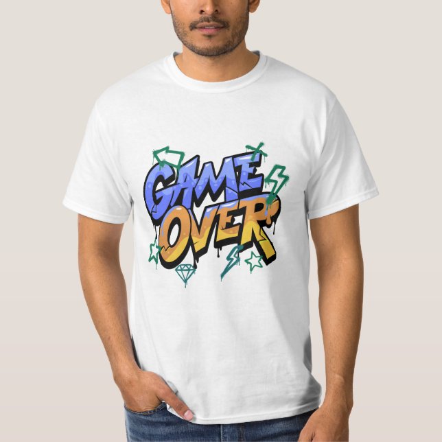 Spel över T-skirt - Retro Gamer-spelgrafik T Shirt (Framsida)