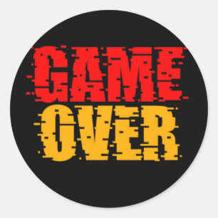 spel över typografi runt klistermärke