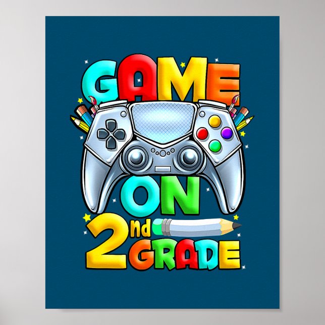 Spel på 2:a Klass-nivå olåst videospelerbak Poster (Framsidan)