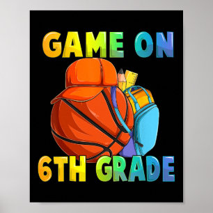 Spel på 6e Klass första dagen i basket B Poster