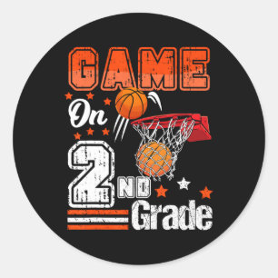 Spel på andra Basketball Back to school Secon Klas Runt Klistermärke
