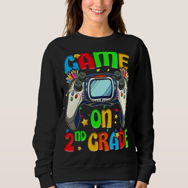 Spel på andra Klass-Back to school andra Klass-niv T Shirt (Framsida)