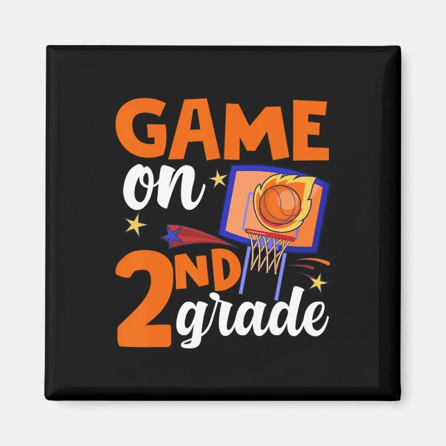 Spel på andra Klass-basketboll Back to school Stud Magnet (Framsidan)
