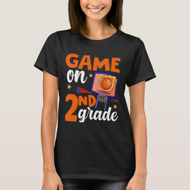 Spel på andra Klass-basketboll Back to school Stud T Shirt (Framsida)
