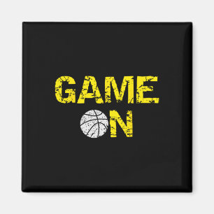 Spel på basket; Blue Black Gult Guld Team Co. Magnet