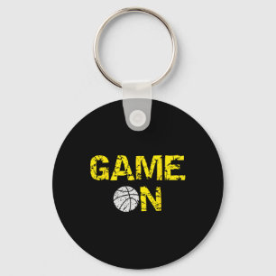 Spel på basket; Blue Black Gult Guld Team Co. Nyckelring