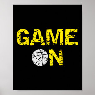Spel på basket; Blue Black Gult Guld Team Co. Poster
