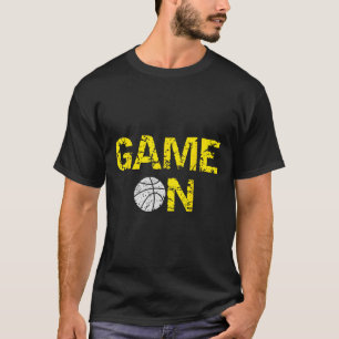 Spel på basket; Blue Black Gult Guld Team Co. T Shirt
